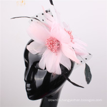 Feather flower fascinator nude headpiece headband for ladies day races special occasion wedding